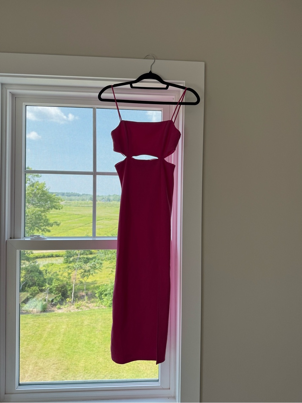 Hello Molly Pink Cutout Midi Dress